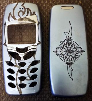 Nokia 3350 AL Handyhülle  ☛ Handy Cover ☛ Tribal Metallic Blue