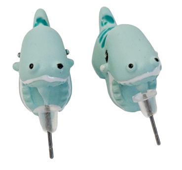 Ohrstecker T-Rex 3D - Ohrbeiser Optik Ohrringe Grün-Blau