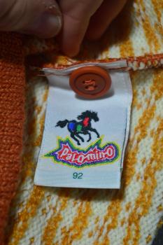 Strickjacke Kinder von Palomino Finnenmuster orange-weiß - 92