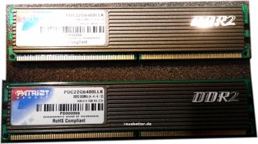 Patriot PC Arbeitsspeicher 4 GB Kit (2x2GB)DDR2 800 MHz PC RAM