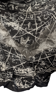 Halstuch ❖ Baumwolltuch ❖ Motiv Pentagram Feldermaus mit Schriftzeichen