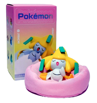 Pokémon Schlaf Figur Jirachi  im Set mit Sammelbox