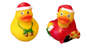 Weihnacht*s Quietscheentchen Set Badeente Weihnachtsmütze
