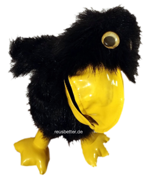 Handspieltier Handpuppe großer Rabe mit Sprechmaul