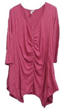 Rainbow Crinkle Zipfel Damen Bluse | Gr. 48–50 Altrosa