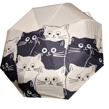 Regenschirm und UV Sonnenschirm  -  Anime Katzen - Taschenschirm Knirps Unisex