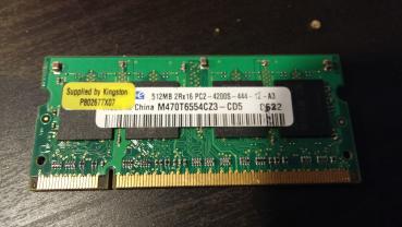Samsung RAM Laptop 512 MB | 2Rx16 PC2-4200S-444-12-A3 | CN M470T6554CZ3-CD5