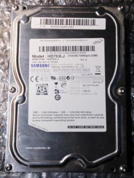 Samsung Spinpoint F1 750GB,Intern,7200RPM,8,89 cm (3,5 Zoll) (HD753LJ) Festplatte