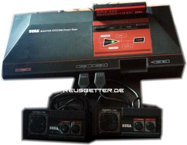 Sega Master System Schwarz Spielekonsole PAL | 2 Kontroller | Spiel Sonic Caos