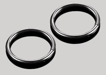 Segement Ring - Helix - Nasen Piercing - Septum Ring Schwarz - Titan 16G - 10mm