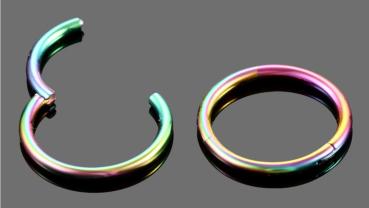 Segement Ring ❖ Nasen Piercing ❖ Septum Ring Rainbow - Titan 16G - 8mm