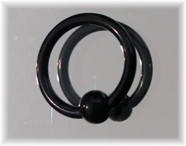 Augenbrauenpiercing BCR Septum | Schwarz | 16G x 1.2 mm | 316L Chirurgenstahl