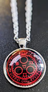 Silent Hill Logo Kette Rot Silber Glas Cabochon