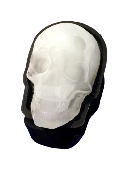 Riesen Skull -Totenkopf Eiswürfel - Schokoladenform Silikon - Black ca.11 cm