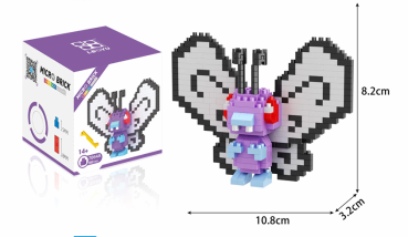 Smettbo - Butterfree Pokemon iBlock Fun LOZ Modellbausteine mit Box