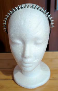 Gothic Punk Haarreif Set Schwarz-Silber mit Spikes