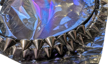 Preview: Gothic Punk Haarreif Set Schwarz-Silber mit Spikes