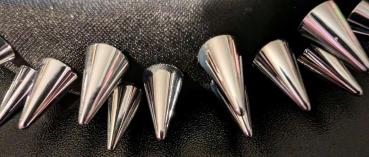 Preview: Gothic Industrial Haarreif Schwarz-Silber – Spike Design zwei Reihig