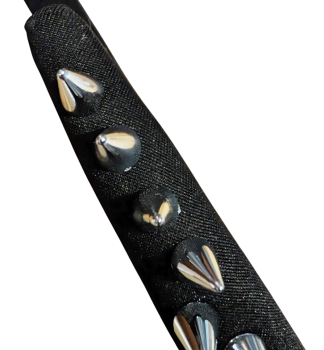 Preview: Gothic Industrial Haarreif Schwarz-Silber – Spike Design zwei Reihig