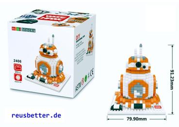 Star Wars Droide BB-8 Modellbausteine mit Anleitung und Box