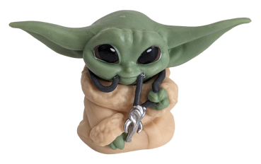 Star Wars ☢ Yoda Grogu ☢ Figur Anhänger mit Mandalorian Kette