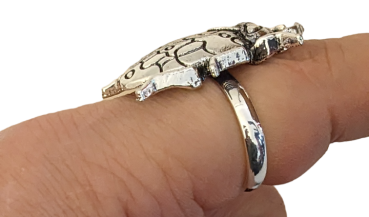 Preview: Steampunk Ring verstellbar Käfer Antik Silber Modeschmuck