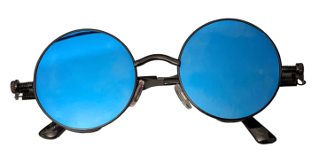 Steampunk Sonnenbrille Blaue Gläser Retro Gohtic Google Metall Brille