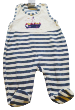 Strampler für Jungen Blau Weiß gestreift Little Baby Company Größe 62/66