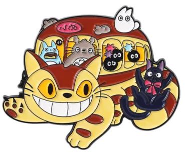 Studio Ghibli - Mein Nachbar Totoro Katzenbus Metall Pin - Brosche für Mütze,Taschen Accessoires
