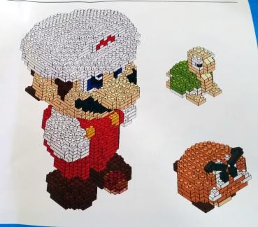 Super Mario Bros. Ψ Super Mario mit Koopa und Gumba Ψ Nano Blocks HC Magic Ψ 18.5 cm