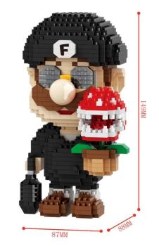 Super Mario Brs.Nano Blocks mit Piranha-Pflanze Black Mario 920 St.
