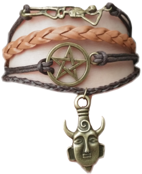 Supernatural Dean Winchester ☢ Schutzamulett Lederarmband ☢ mit Pentagramm Shambala