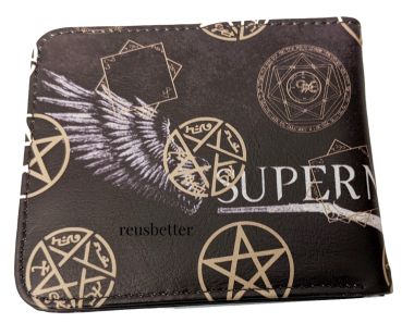 Supernatural ♆ Castiel Flügel - Engel Schutz Pentagramm ♆ Brieftasche ♆ Portemonnaie