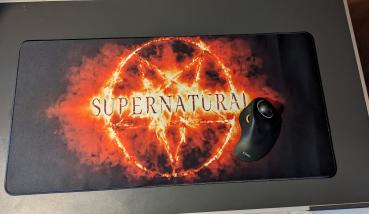 Supernatural Pentagramm Flammenkreis Schreibtisch Unterlage Mauspad