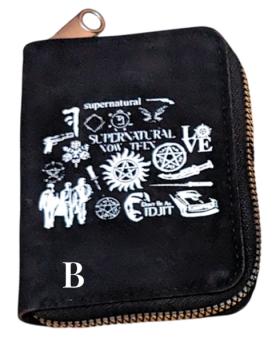 Supernatural Winchester Wildleder Kartenhalter Schwarz