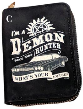 Supernatural Winchester Wildleder Kartenhalter Schwarz