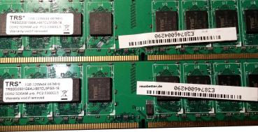 TRS PC Arbeitsspeicher 2x1GB DDR2 SDRAM PC2-5300