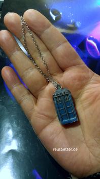 Tardis Police Box Doctor Who Tardis 3D Halskette oder Taschenanhänger Metall