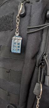Tardis Police Box Doctor Who Tardis 3D Halskette oder Taschenanhänger Metall