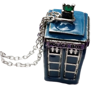 Tardis Police Box Doctor Who Tardis 3D Halskette oder Taschenanhänger Metall