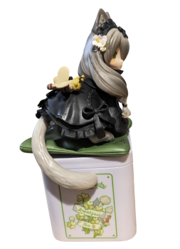 Tea Time Cats Set mit Tee Dose weiß Sammel PVC Figur sitzend