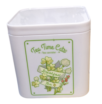 Tea Time Cats Set mit Tee Dose weiß Sammel PVC Figur sitzend