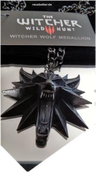 The Witcher 3 - Wild Hunt - Wolf Medaillon Kette Black 3D