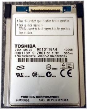 Toshiba MK1011GAH HDD1789 S ZIF Festplatte | 100 GB | 1.8 Zoll