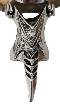 Totenkopf Gliederring Punk Gothic Ring Antik Silber