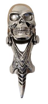 Totenkopf Gliederring Punk Gothic Ring Antik Silber