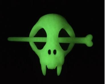 Totenschädel Fledermaus Vampir Knochen Haarspange Fluoreszierend