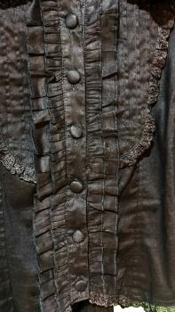 Viktorianische Gothicbluse mit Spitze von Spin Doctor mit Korsettschnürung - Größe L - Schwarz