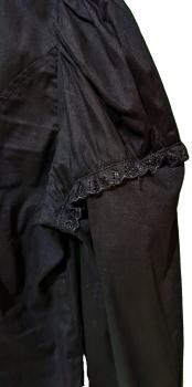 Viktorianische Gothicbluse mit Spitze von Spin Doctor mit Korsettschnürung - Größe L - Schwarz