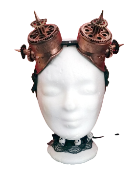 Steampunk /Cyber Flieger - Schweißerbrille Spikes-Zahnräder Farbenwahl